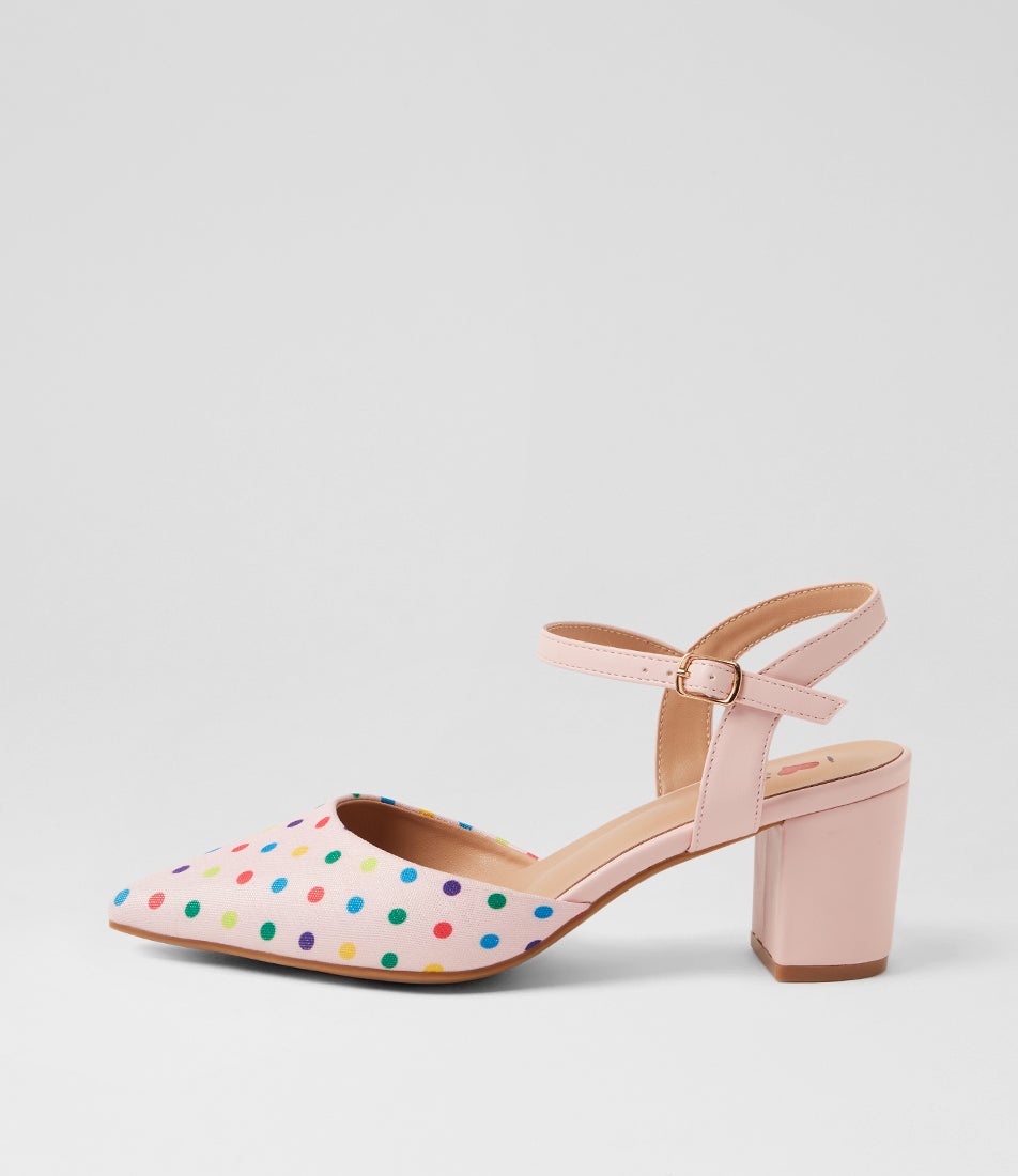 Tussie Blush Spot Blush Fabric Heels Tussie Blush Spot Blush Fabric Heels