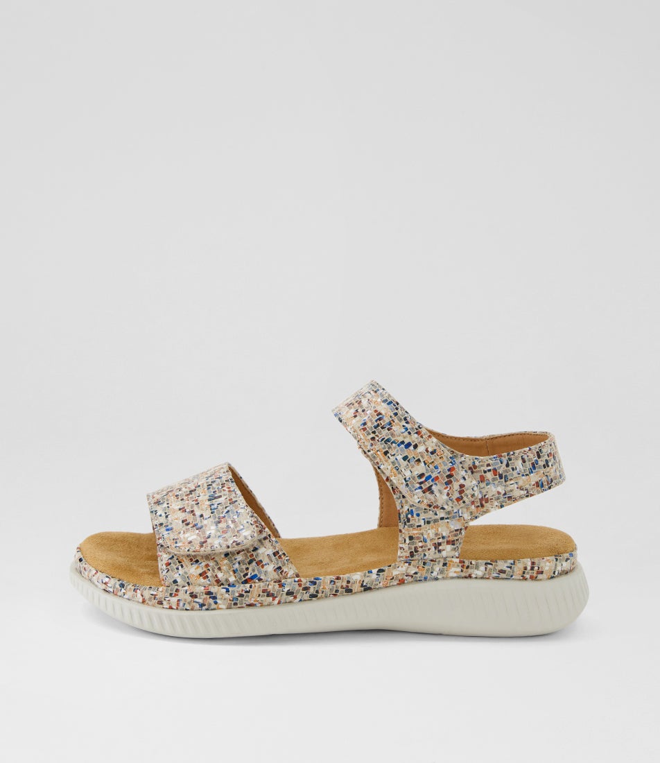Valyssa Sand Squares Microsuede Sandals