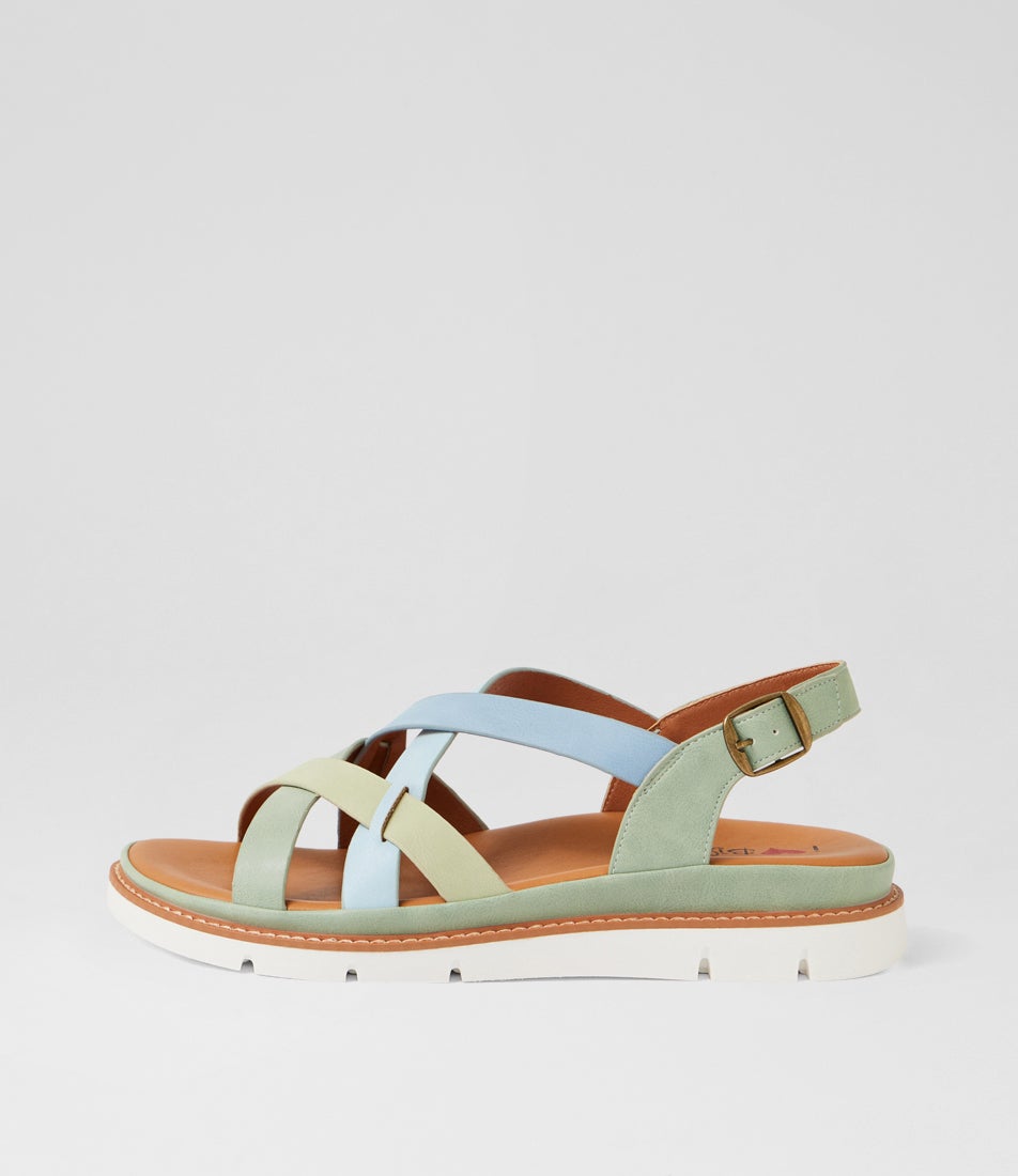Dollin Pistachio Multi Strappy Sandals