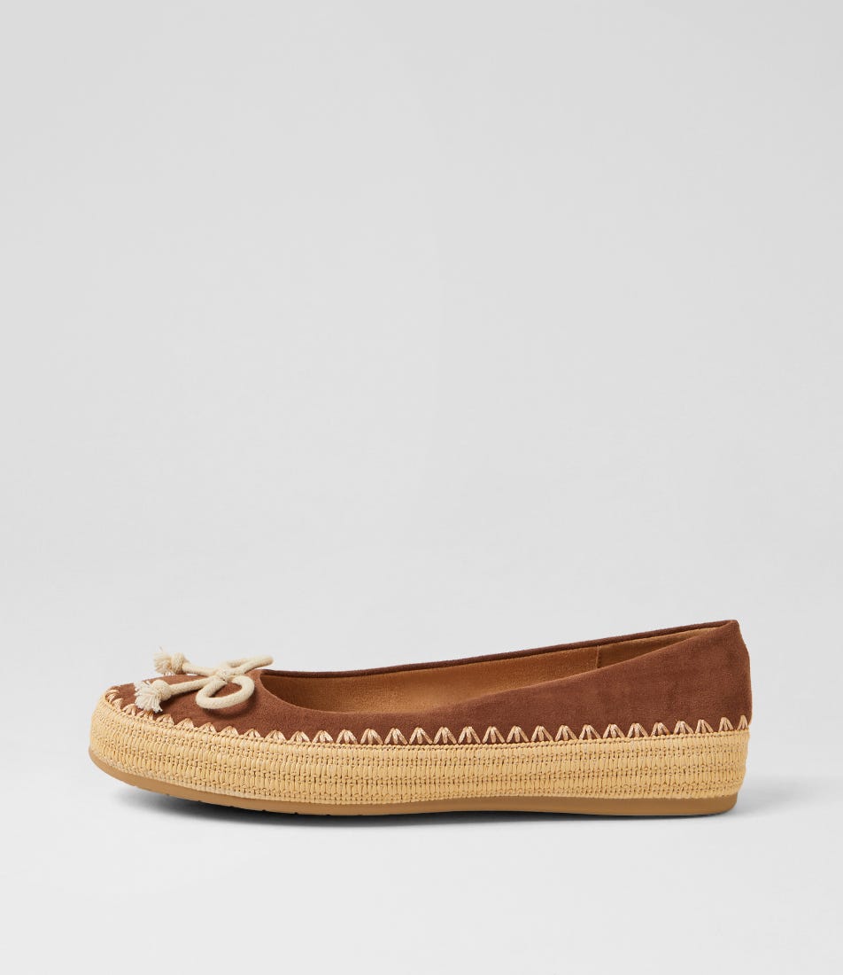 Marrina Light Taupe Microsuede Flat Shoes