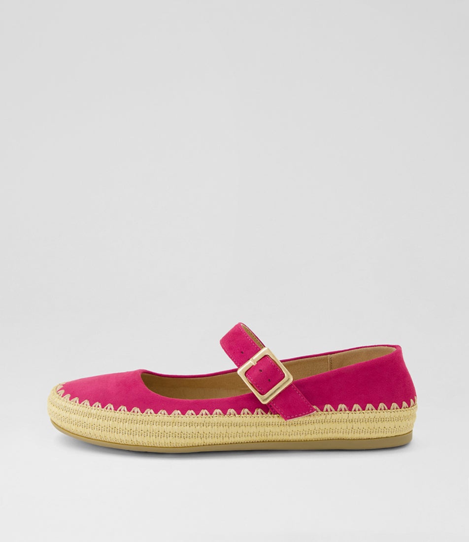 Mossie Fuchsia Microsuede Mary Janes