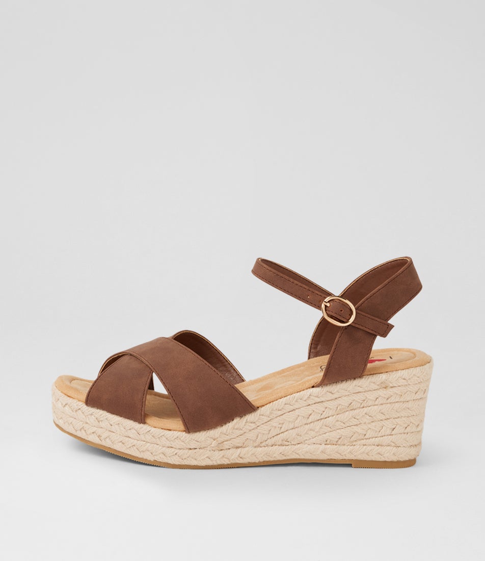 Swerko W Chocolate Nubuck Pu Platform Wedge Sandals Swerko W Chocolate Nubuck Pu Platform Wedge Sandals