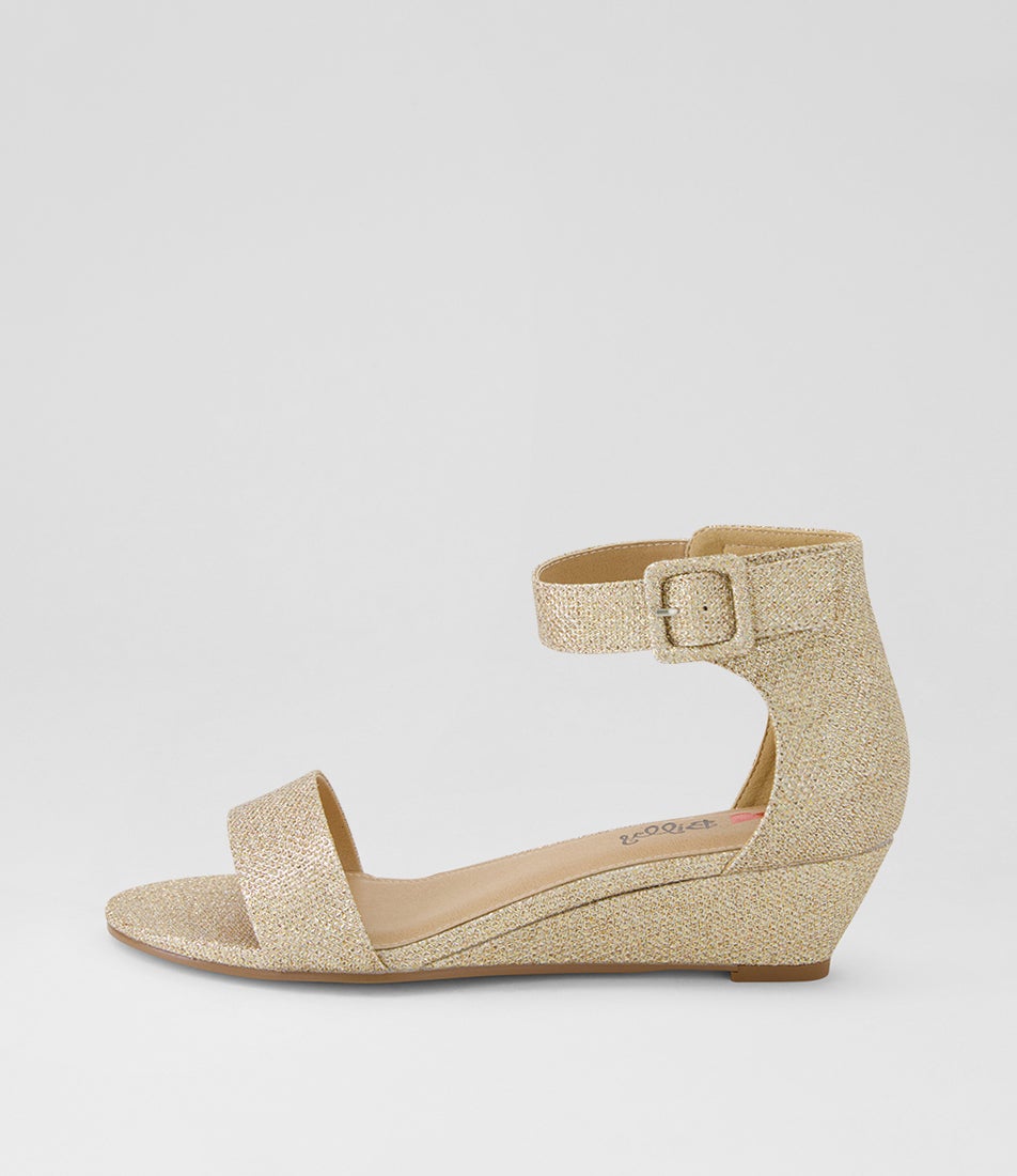 Macki Pale Gold Glitter Sandals Macki Pale Gold Glitter Sandals