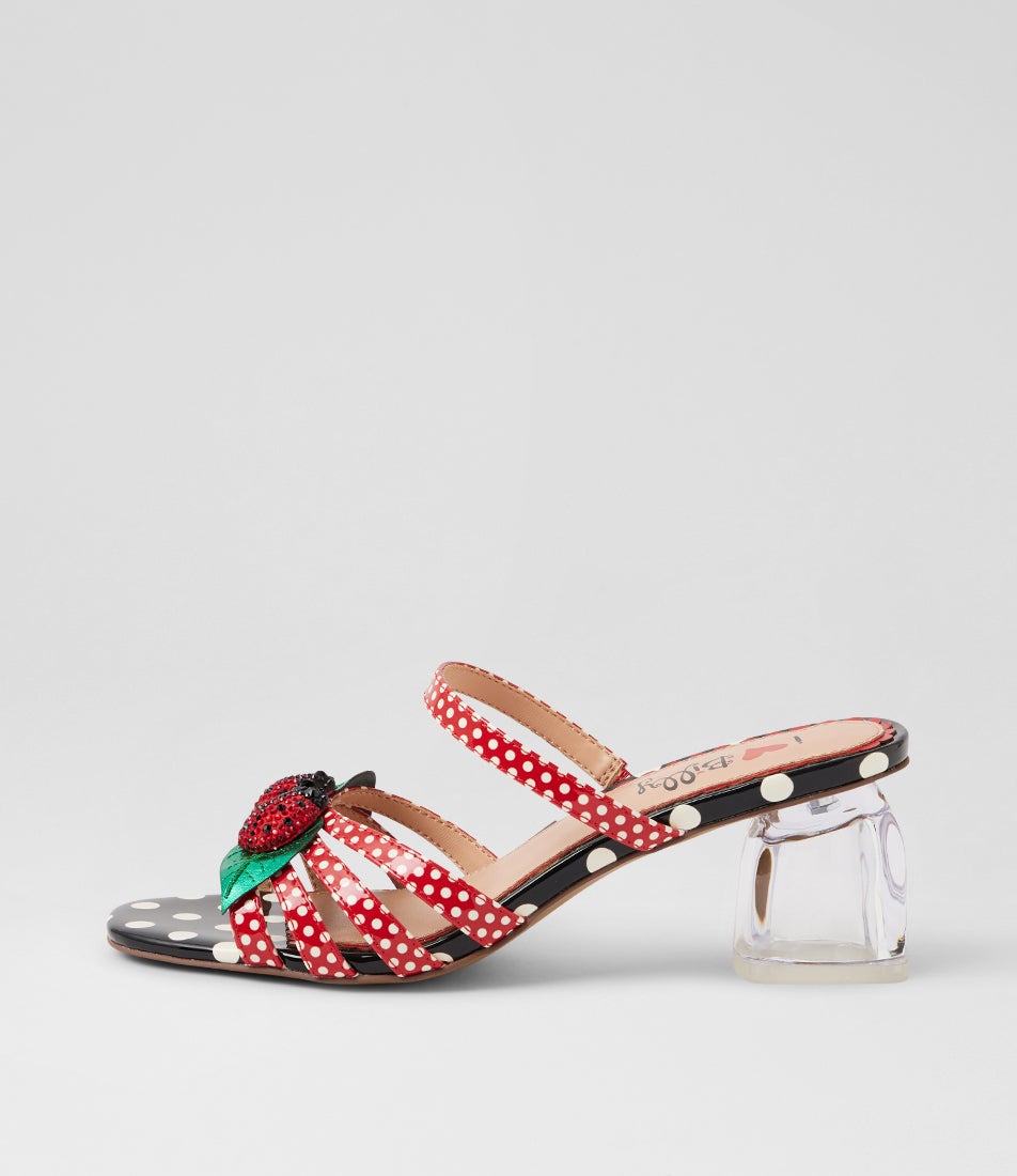 Yayyay Red White Spot Patent Pu Mules Yayyay Red White Spot Patent Pu Mules