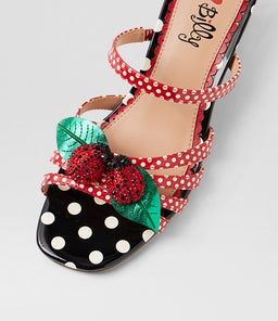 YAYYAY IL RED&WHITE SPOT PATENT PU