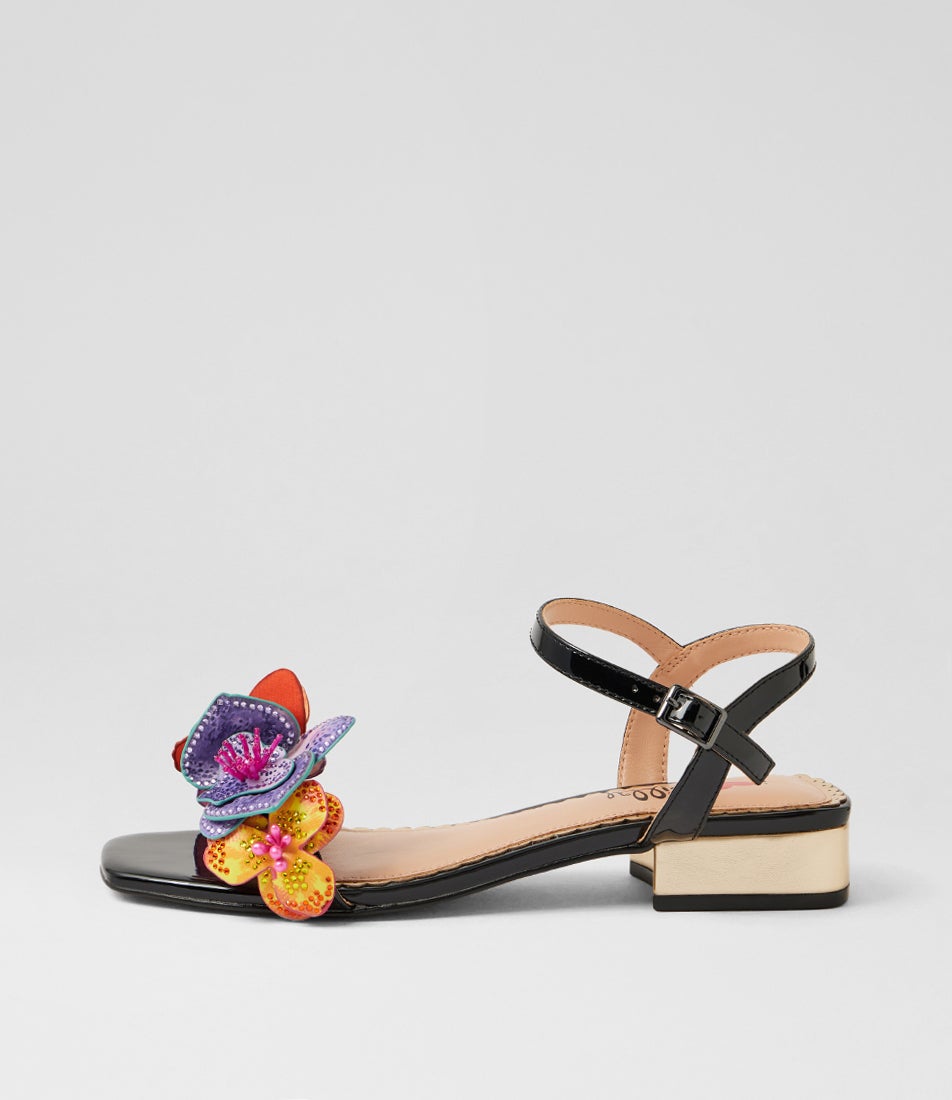 Chrysalis Black Patent Pu Sandals