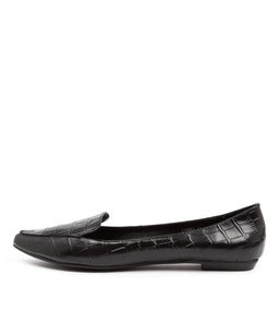 GEMMA BLACK CROC LEATHER