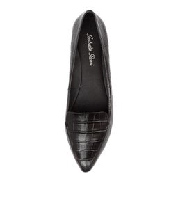 GEMMA BLACK CROC LEATHER