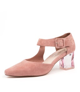 HAPPEN IR BLUSH CLEAR HEEL SUEDE