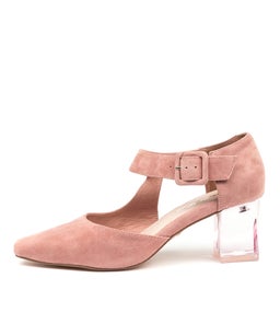 HAPPEN IR BLUSH CLEAR HEEL SUEDE