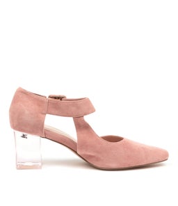 HAPPEN IR BLUSH CLEAR HEEL SUEDE