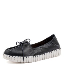 HAYDEN IR BLACK WHITE SOLE LEATHER