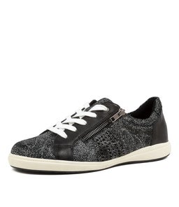 DIANNIE KM BLACK SPECKLE BLACK SUEDE LEATHER
