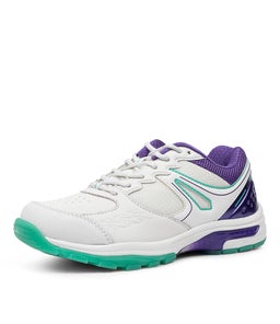 POWER JNR LACE LX WHITE PURPLE TEAL LEATHER SMOOTH