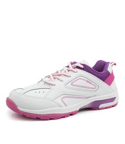 ECHO JNR LACE LX WHITE PURPLE PINK LEATHER SMOOTH