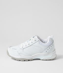 Erupt Jnr E Lace White Leather Sneakers Erupt Jnr E Lace White Leather Sneakers
