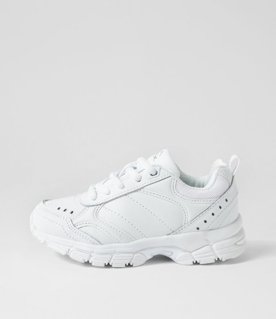 Erupt Jnr Slim Lace White Leather Sneakers Erupt Jnr Slim Lace White Leather Sneakers