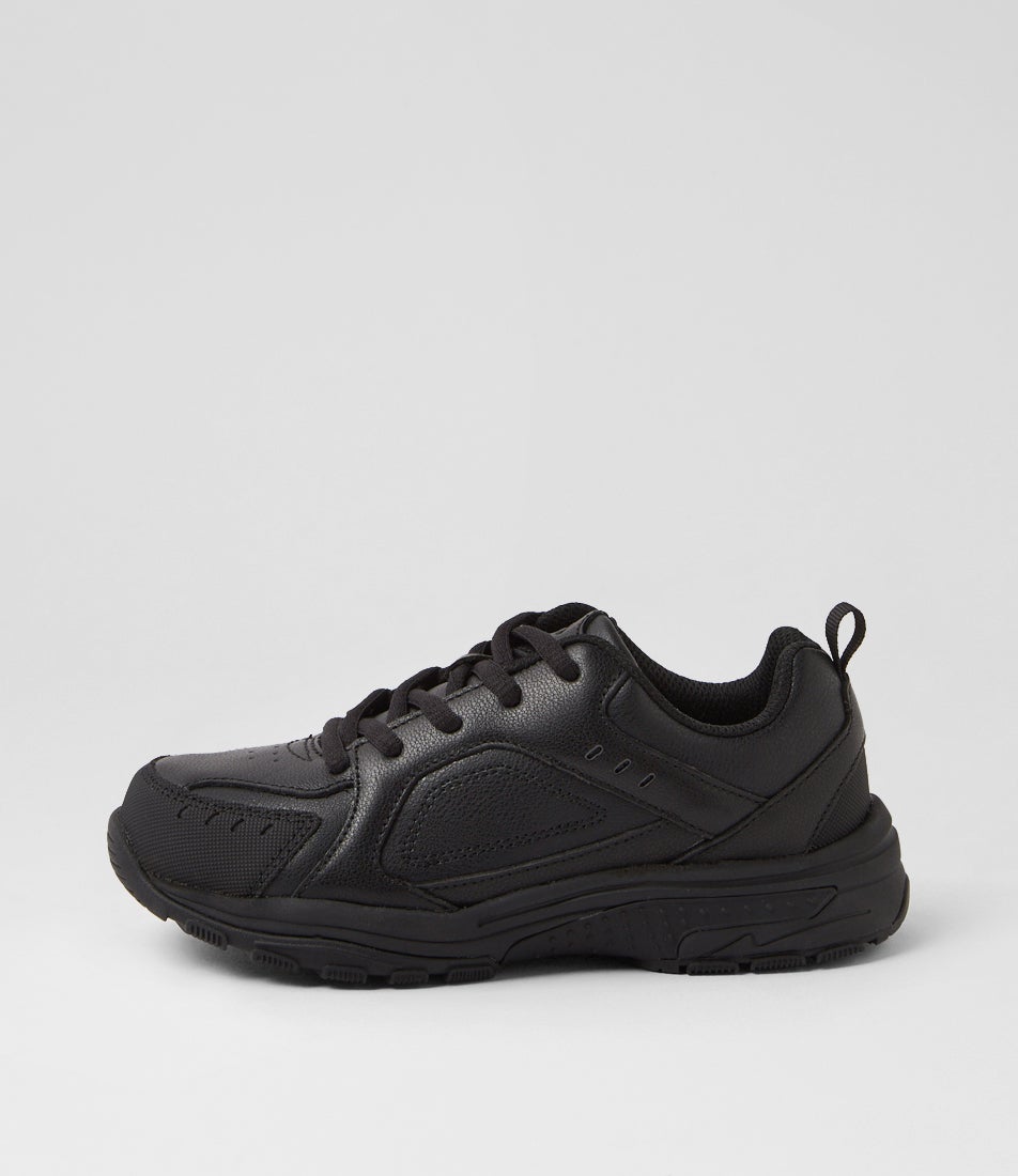 Emit Jnr D Lace Black Leather Sneakers