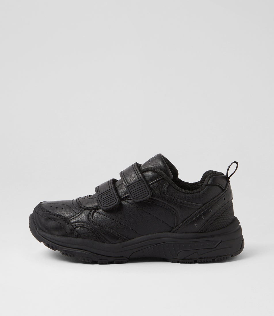 Elite Jnr E Adj Black Leather Sneakers Elite Jnr E Adj Black Leather Sneakers