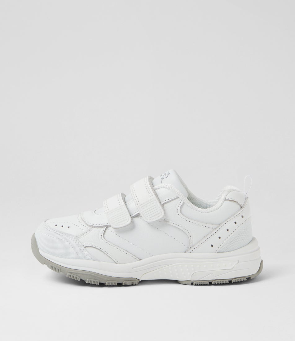 Elite Jnr E Adj White Leather Sneakers Elite Jnr E Adj White Leather Sneakers