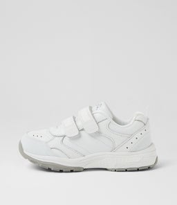 Elite Jnr E Adj White Leather Sneakers Elite Jnr E Adj White Leather Sneakers