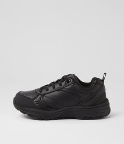 ELITE JNR E LACE LX BLACK LEATHER