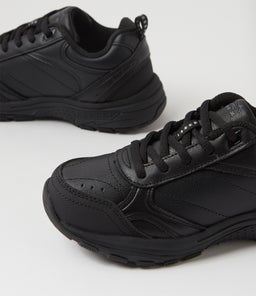 ELITE JNR E LACE LX BLACK LEATHER