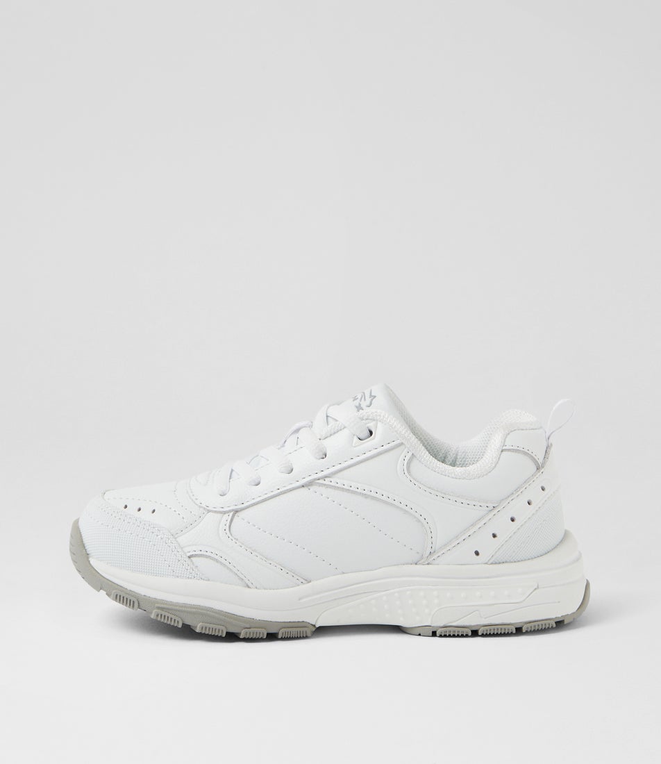 Elite Jnr E Lace White Leather Sneakers Elite Jnr E Lace White Leather Sneakers
