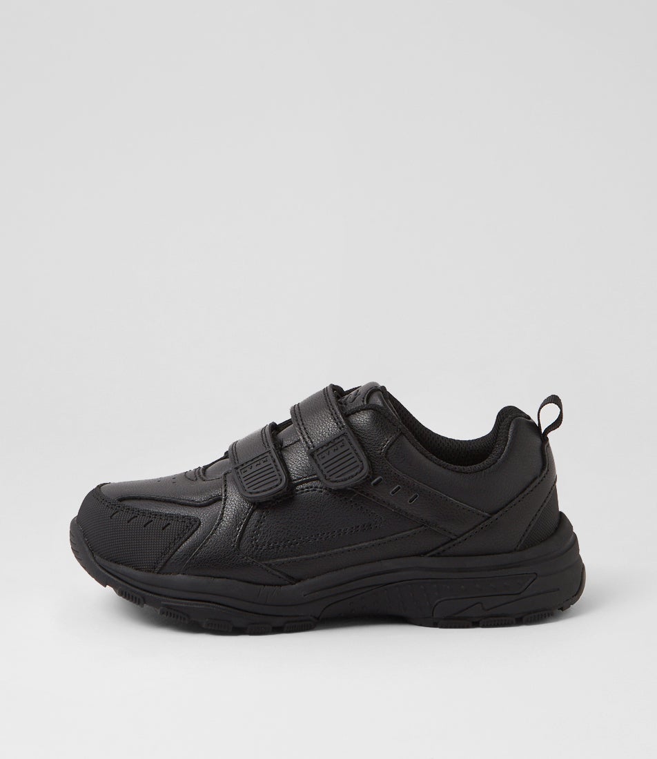 Emit Jnr D Adj Black Leather Sneakers