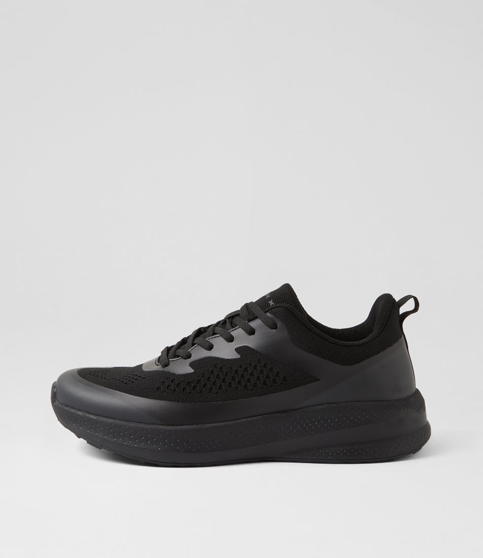 Burst Senior B Black Knit Sneakers