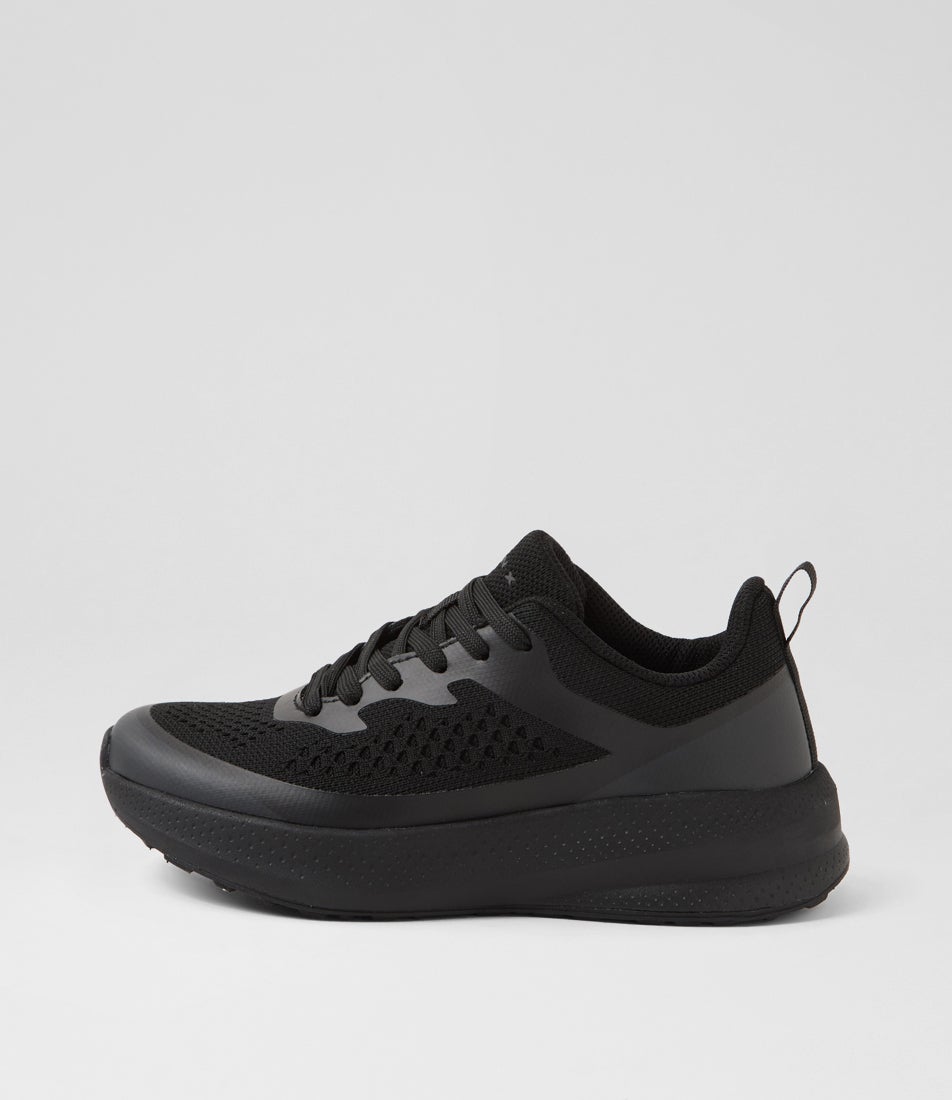 Burst Junior B Lace Black Knit Sneakers