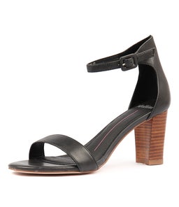 GESSIE BLACK VENEER HEEL LEATHER