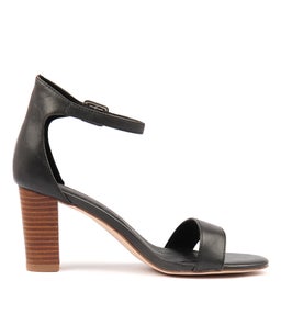 GESSIE BLACK VENEER HEEL LEATHER