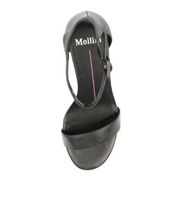 GESSIE BLACK VENEER HEEL LEATHER