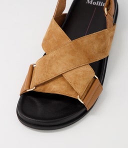 HAYLOW MO DK TAN BLACK SOLE LEATHER SUEDE