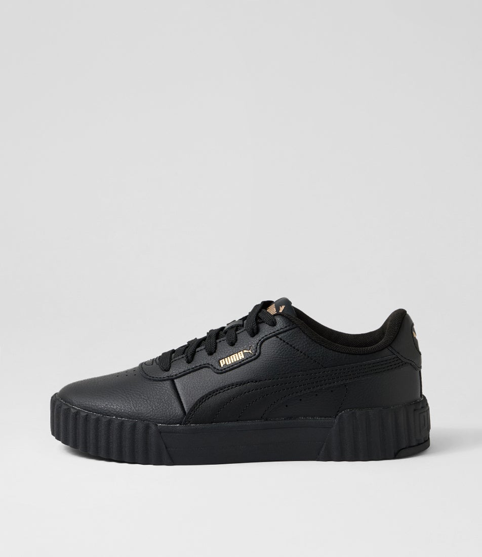 Carina 3 Junior Black Gold Leather Sneakers