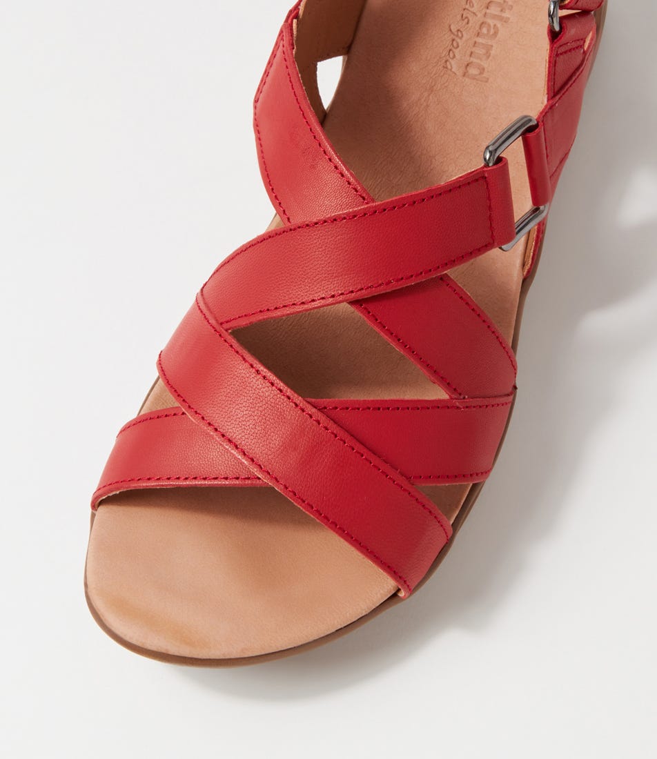 Malechy Bright Red Leather Sandals Shop Online at Williams