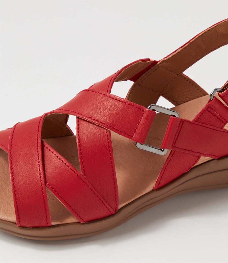 Malechy Bright Red Leather Sandals Shop Online at Williams