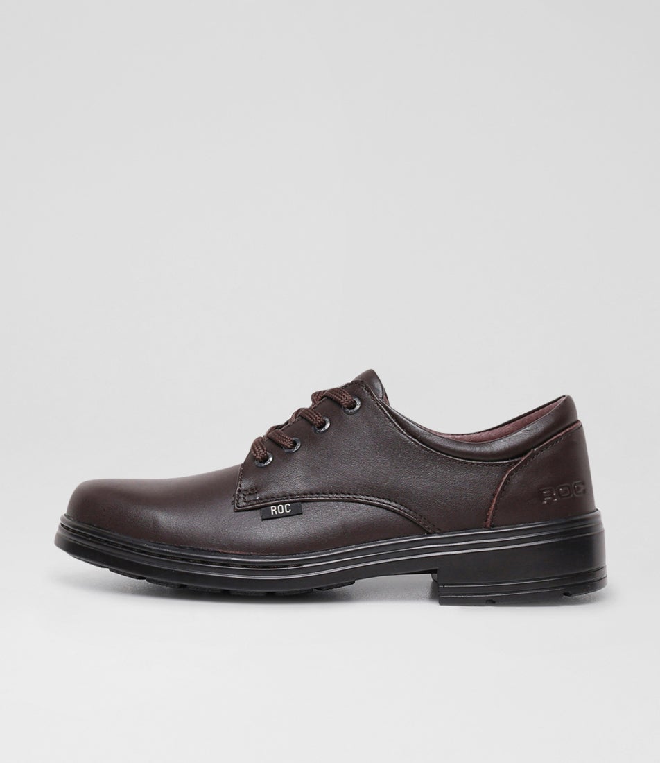 Larrikin Senior Brown Leather Lace Up School Shoes