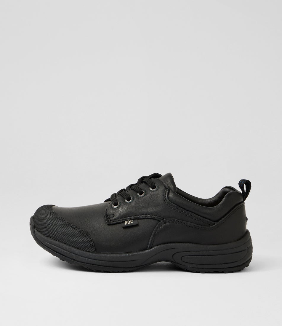 Honcho Junior Black Leather Lace Up School Shoes