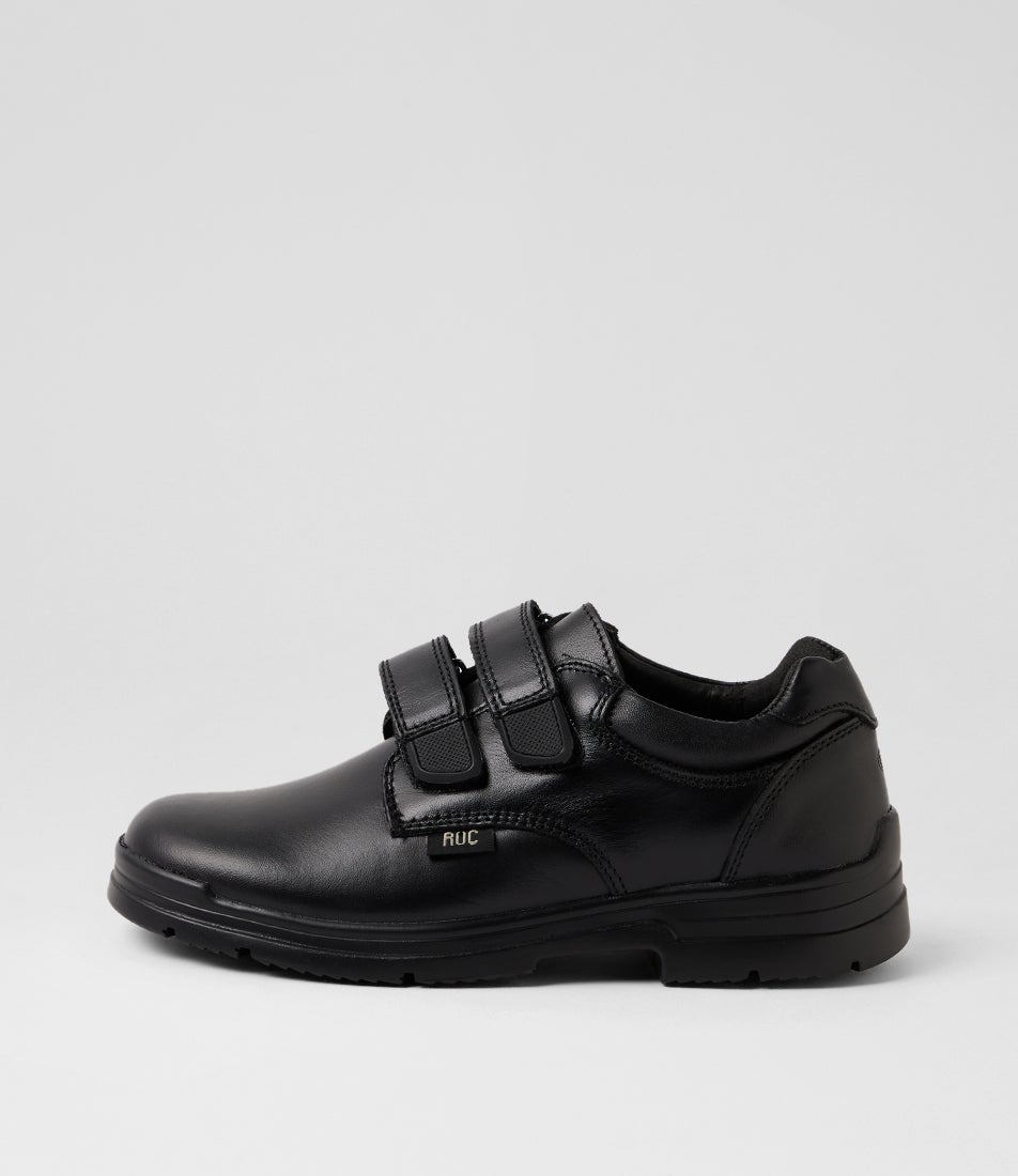 Rocket Junior Black Leather School Shoes