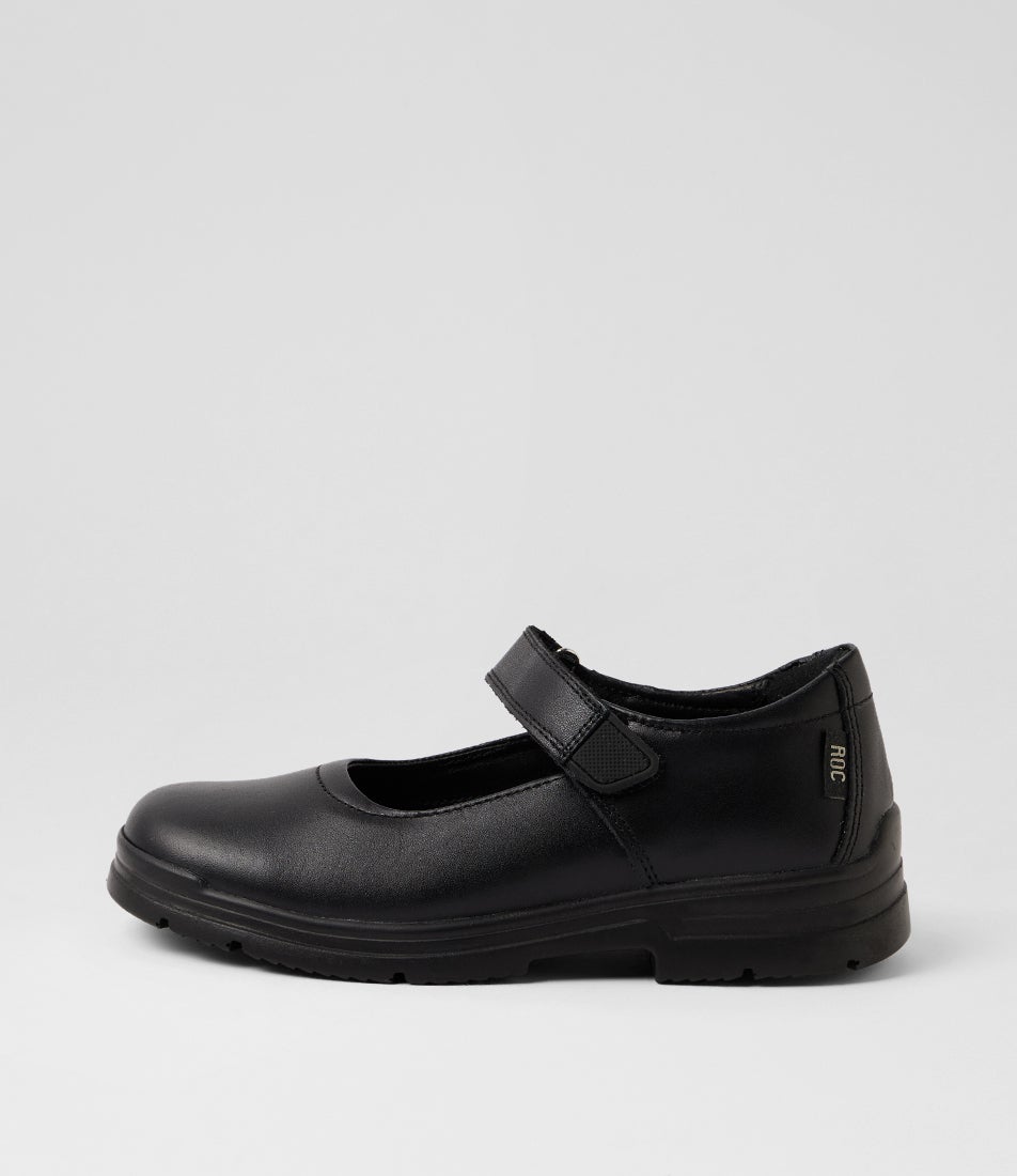 Roulette Junior Black Leather Mary Jane School Shoes