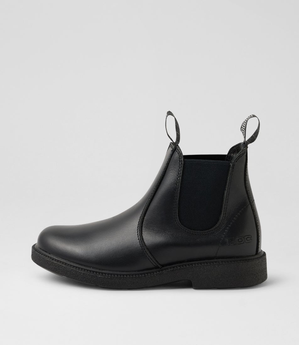 Jeepers Junior Black Leather School Shoes