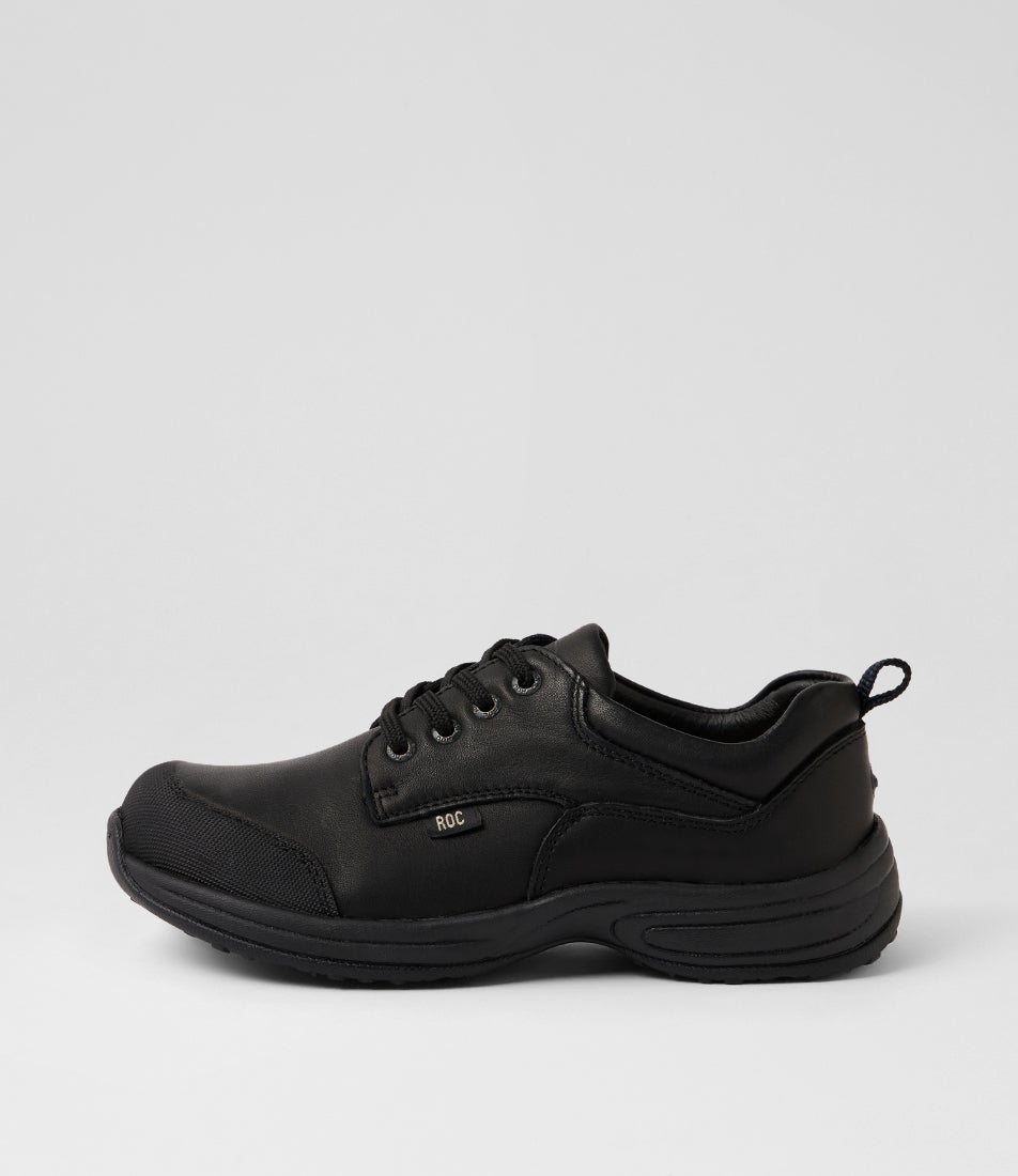 Honcho Youth Black Leather Lace Up School Shoes