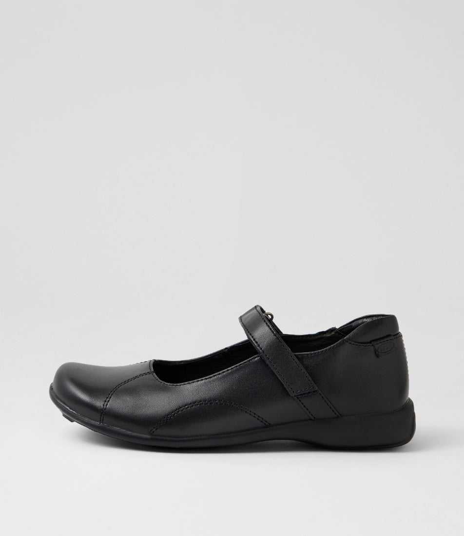 Madras 2 Youth Black Leather School Shoes