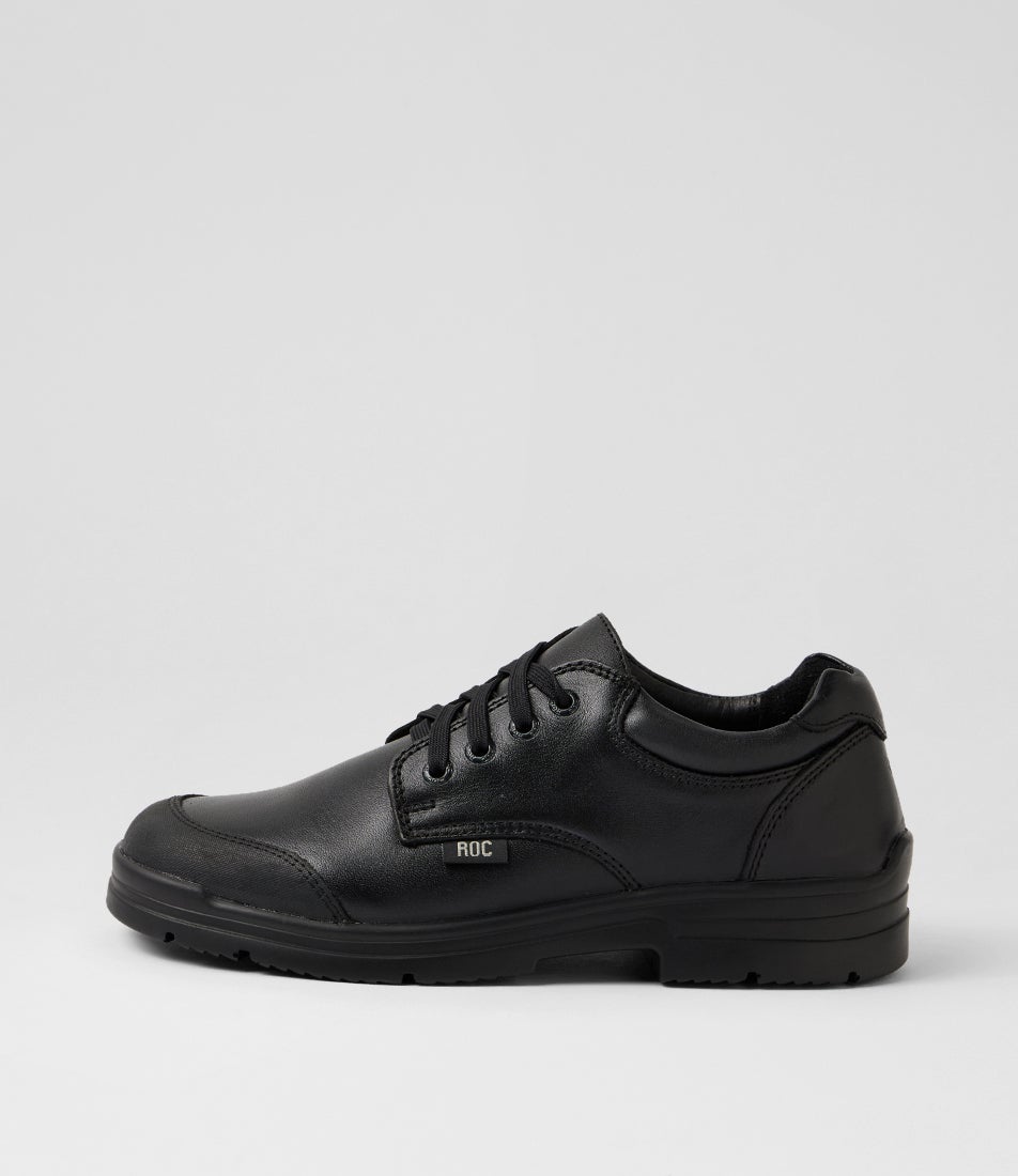 Ruckus Youth Black Leather School Shoes