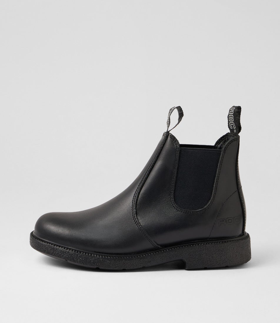 Jeepers Youth Black Leather Desert Boots