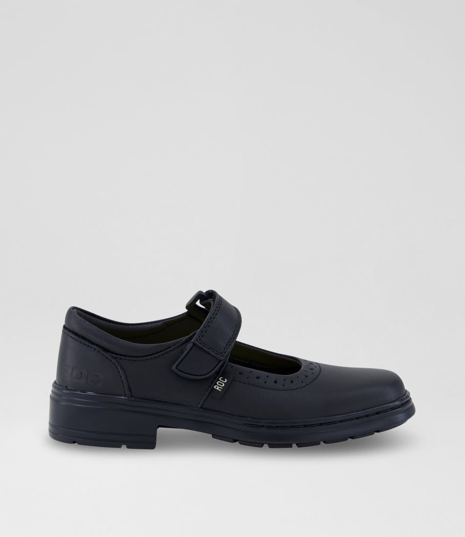 Lauren Junior Black Leather Mary Jane School Shoes
