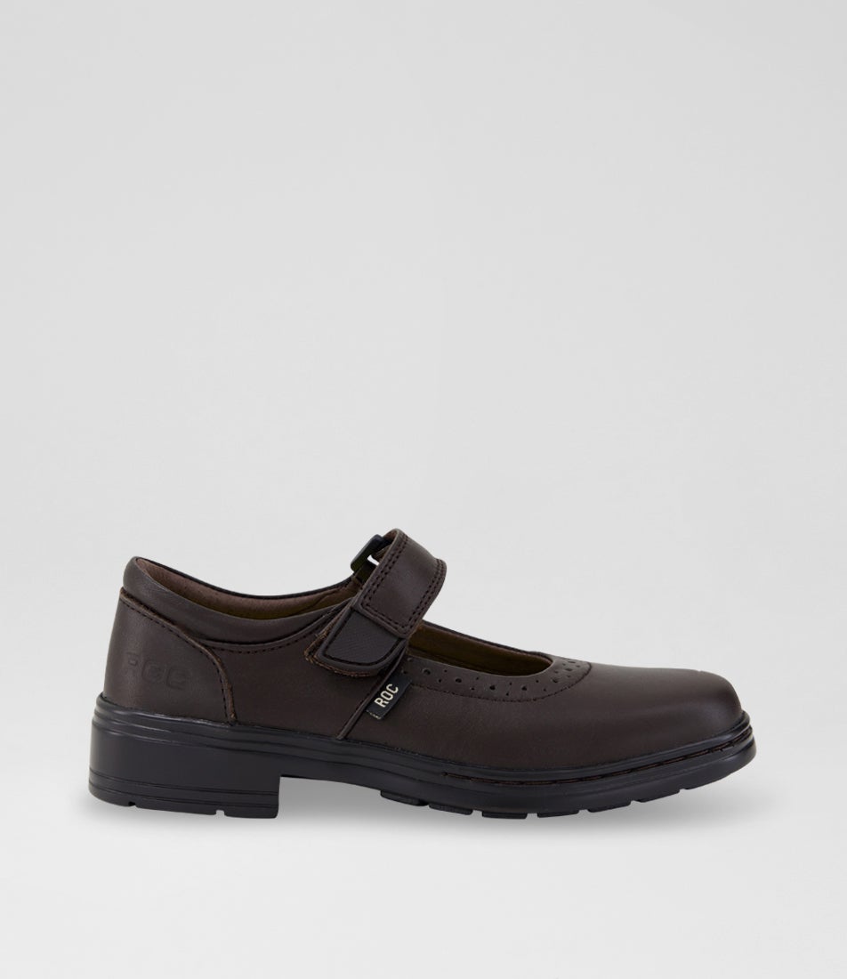 Lauren Junior Brown Leather Mary Jane School Shoes