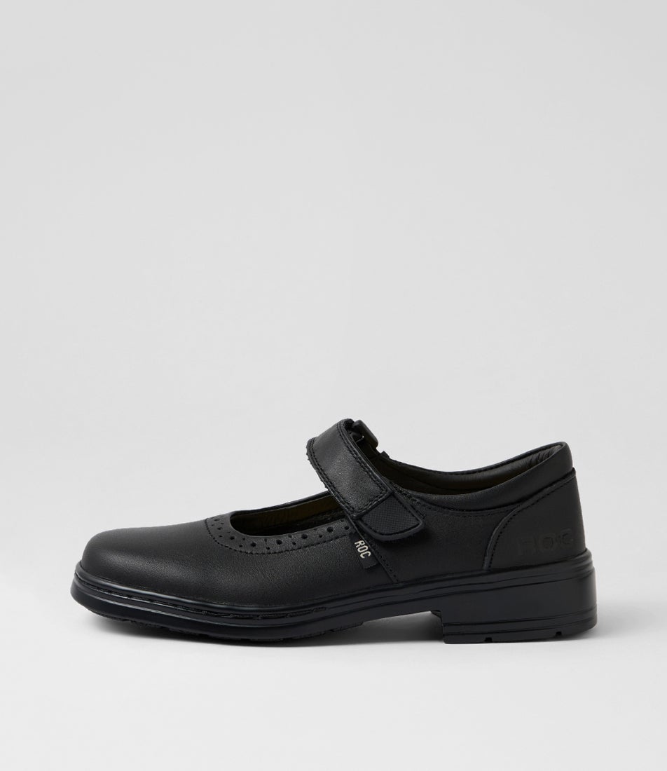 Lauren Youth Black Leather Mary Janes